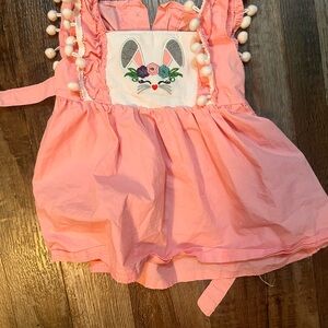 Pink Bunny Dress with Pom Pom Details